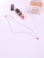 thumb Small Ruby Pendant Clavicle Necklace 2