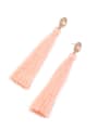 thumb Fashion Pink Tassel Drop Chandelier earring 1