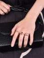 thumb Exquisite Rose Gold Plated Geometric Shaped Rhinestones Five Pieces Ring Sets 1