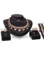 thumb Alloy Imitation-gold Plated Vintage style Rhinestones Heart-shaped Four Pieces Jewelry Set 2