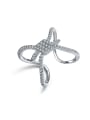 thumb Cross rope knot micro-inlaid zircon ring 0