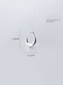 thumb 925 Sterling Silver With Platinum Plated Simplistic Hollow Oval Necklaces 3