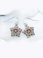 thumb Five-point Shaped Multi-color hook earring 0
