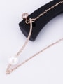 thumb 18K Rose Gold AAA Zircon Pearl Necklace 2