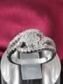 thumb Exquisite 18K Platinum Plated Flower Shaped Zircon Ring 1