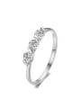 thumb Simple Shining Zircons Single Line Ring 0