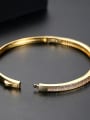 thumb Copper inlaid AAA zircon  square gold bracelet 2