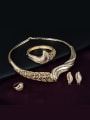 thumb Alloy Imitation-gold Plated Hyperbole style CZ Four Pieces Jewelry Set 1