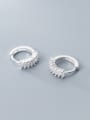 thumb 925 Sterling Silver With Platinum Plated Simplistic Geometric Clip On Earrings 2
