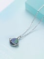 thumb Fashionable Green Round Shaped Crystal S925 Silver Necklace 1