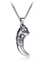 thumb Stainless Steel With Antique Silver Plated Trendy wolf tooth Necklaces 0