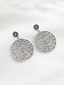 thumb Retro style Hollow Round Flowery Silver Stud Earring 0