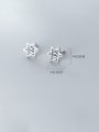 thumb 925 Sterling Silver With Antique Silver Plated Vintage Star Stud Earrings 2