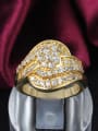 thumb Exquisite 18K Gold Plated Geometric Zircon Ring 1