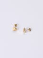 thumb Titanium With Gold Plated Simplistic Heart Stud Earrings 4