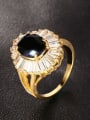 thumb Trendy Gold Plated Black Zircon Copper Ring 1