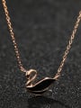thumb 925 Sterling Silver With Rose Gold Plated Cute Swan Necklaces 0