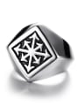 thumb Personality Geometric Shaped Stainless Steel Men Ring 2