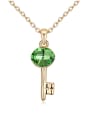 thumb Trendy Oval austrian Crystal Key Pendant Alloy Necklace 1