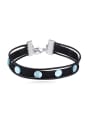 thumb Personalized Black Band Cubic austrian Crystals Alloy Bracelet 4