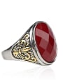 thumb Retro Oval Resin stone Double Color Plated Alloy Ring 4