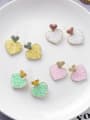 thumb Alloy With Imitation Gold Plated Simplistic Heart Stud Earrings 0