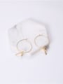 thumb Titanium With Gold Plated Simplistic Round  Pendant  Hoop Earrings 3