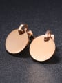 thumb Fashion Black Round Rose Gold Plated Stud Earrings 2