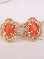 thumb Alloy Imitation-gold Plated Fashion Artificial Stones Flower shaped Two Pieces Jewelry Set 2