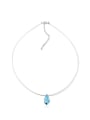 thumb Simple Water Drop austrian Crystal Platinum Plated Necklace 0