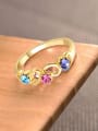 thumb Colorful Hollow Heart Shaped Austria Crystal Ring 1