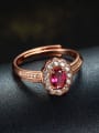 thumb Rose Gold Plated Gemstone Flowery Ring 1