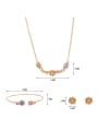 thumb Alloy Imitation-gold Plated Fashion Artificial Stones Flower Three Pieces Jewelry Set 3