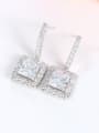 thumb Fashion Square Cubic Zirconias Copper Stud Earrings 2