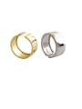 thumb 925 Sterling Silver With Gold Plated Simplistic Round  Free Size Rings 0