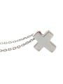 thumb Simple Little Cross Silver Smooth Necklace 0