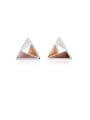 thumb 925 Sterling Silver With Platinum Plated Simplistic Triangle Stud Earrings 0