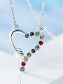 thumb Heart-shaped Colorful Crystal Necklace 0