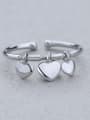 thumb Simple Tiny Heart shapes 925 Silver Opening Ring 0