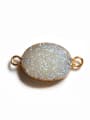 thumb Simple Oval Natural Crystal Gold Plated Pendant 3