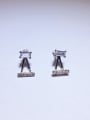 thumb Exquisite Triangle Shaped Zircon S925 Silver Stud Earrings 0