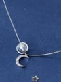 thumb 925 Sterling Silver With Platinum Plated Personality Moon Necklaces 0