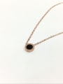 thumb Round Black Agate Clavicle Necklace 2