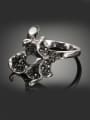 thumb Fashion Black Cubic Rhinestones-studded Flower Alloy Ring 2