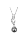 thumb Simple Imitation Pearl-accented Crystals Pendant Alloy Necklace 2
