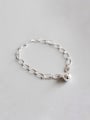 thumb 925 Sterling Silver With Silver Plated Simplistic Circle chain Bracelets 0