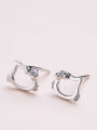 thumb Tiny Personalized Hollow Hello Kitty 925 Silver Stud Earrings 1