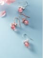 thumb 925 Sterling Silver With Strawberry  Crystal  Simplistic Bowknot Hook Earrings 2
