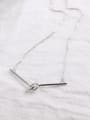 thumb Simple Knot Silver Women Necklace 1