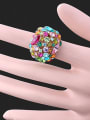 thumb Exaggerated Colorful Rhinestones Alloy Ring 1